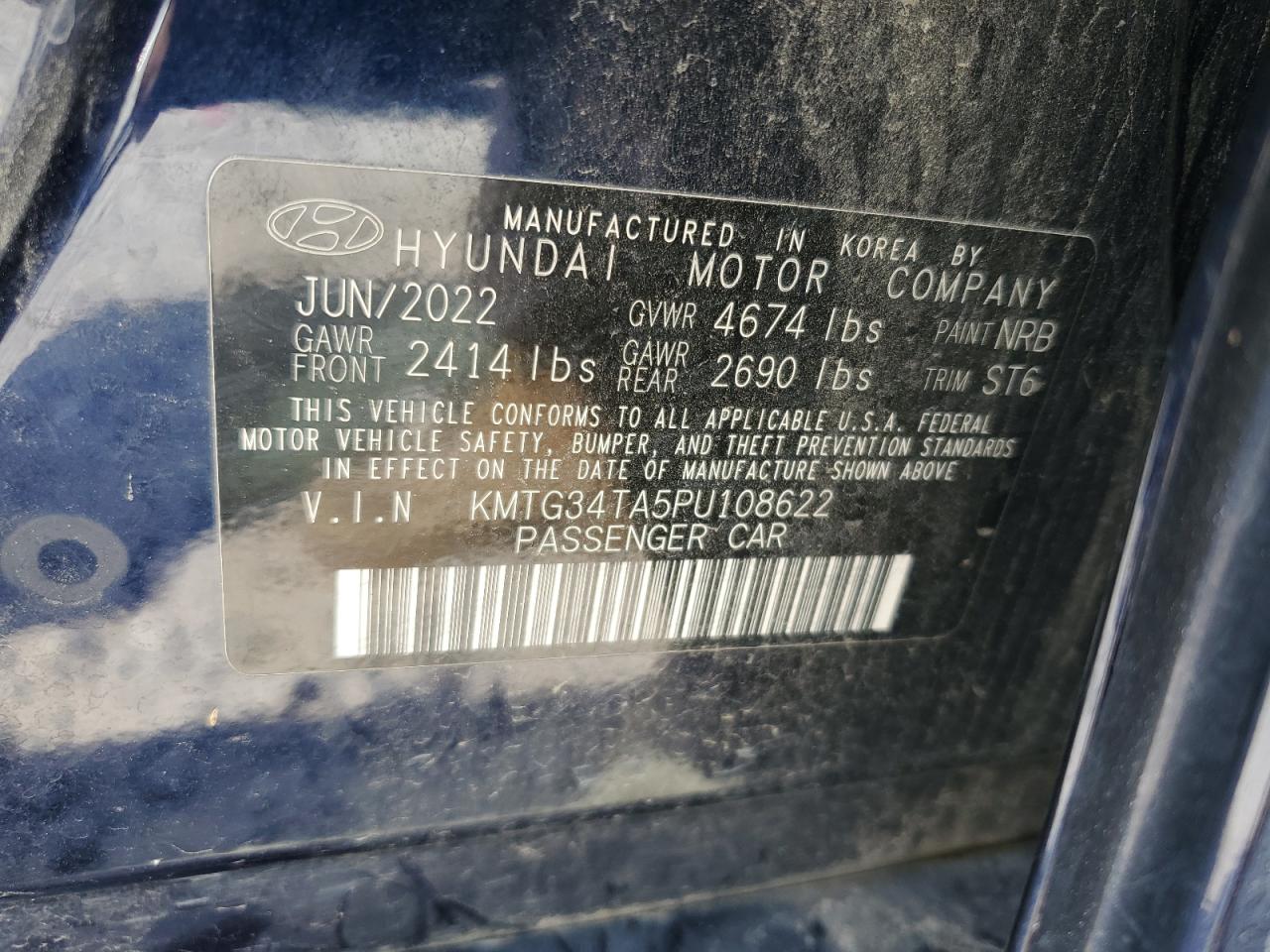 2023 Genesis G70 Base VIN: KMTG34TA5PU108622 Lot: 63681525