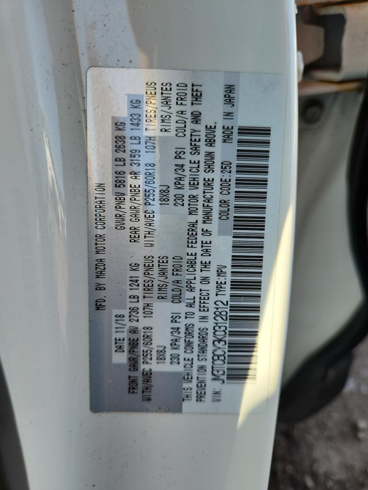 2019 Mazda Cx-9 Touring VIN: JM3TCBCY3K0312812 Lot: 63383555