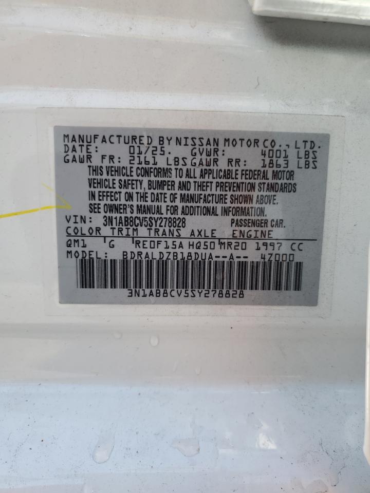 2025 Nissan Sentra Sv VIN: 3N1AB8CV5SY278828 Lot: 64998415