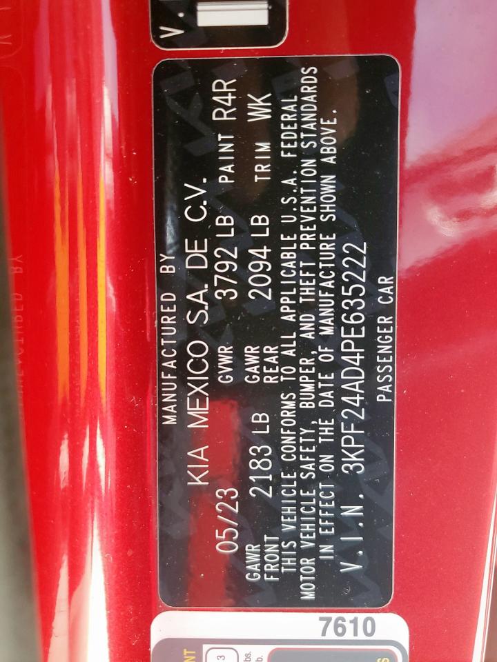 3KPF24AD4PE635222 2023 Kia Forte Lx