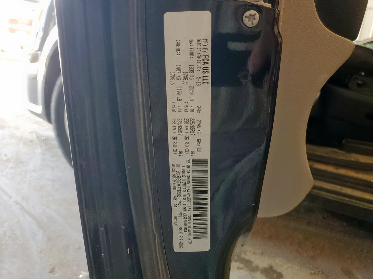 2019 Dodge Grand Caravan Sxt VIN: 2C4RDGCGXKR712666 Lot: 64118595