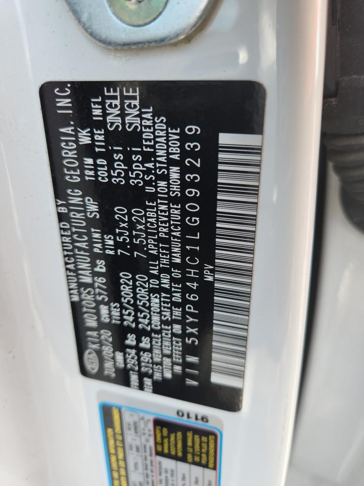 2020 Kia Telluride S VIN: 5XYP64HC1LG093239 Lot: 66029905