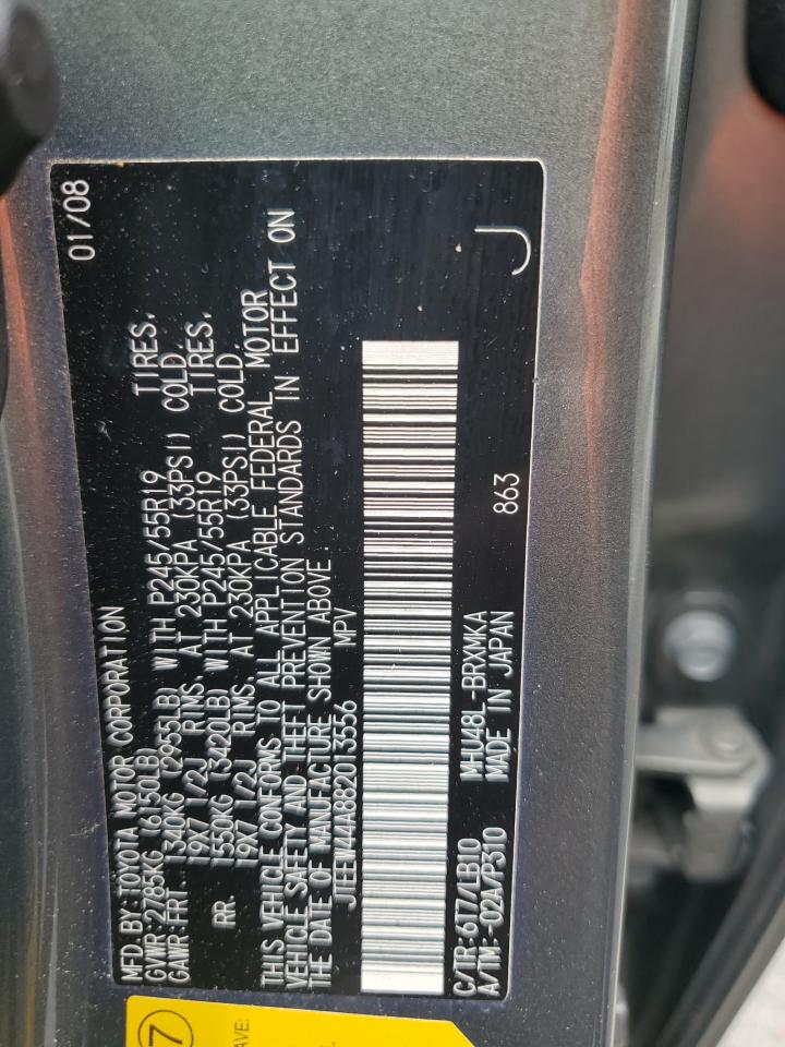 2008 Toyota Highlander Hybrid Limited VIN: JTEEW44A882013556 Lot: 63457895