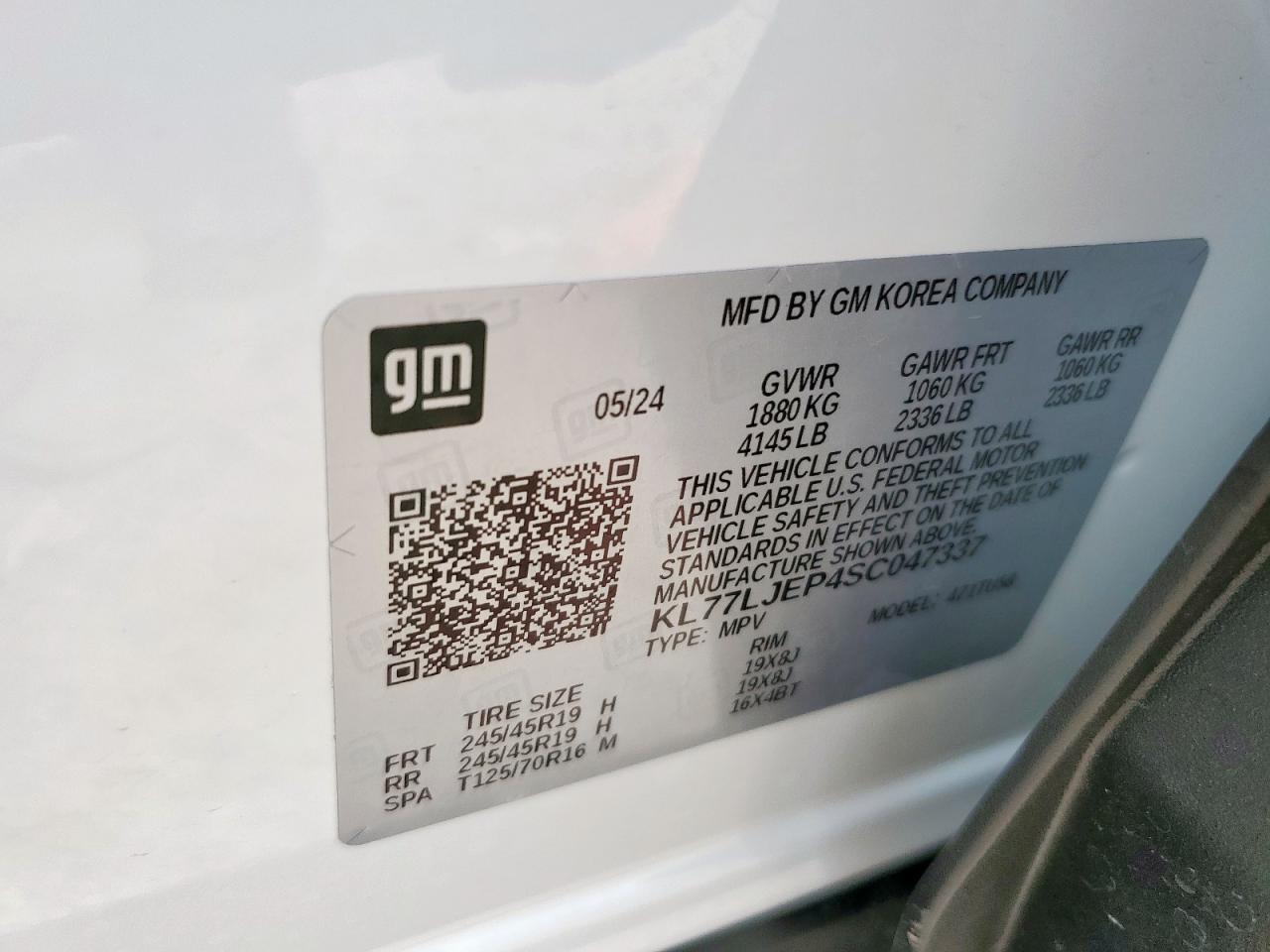KL77LJEP4SC047337 CHEVROLET TRAX 2RS 2025