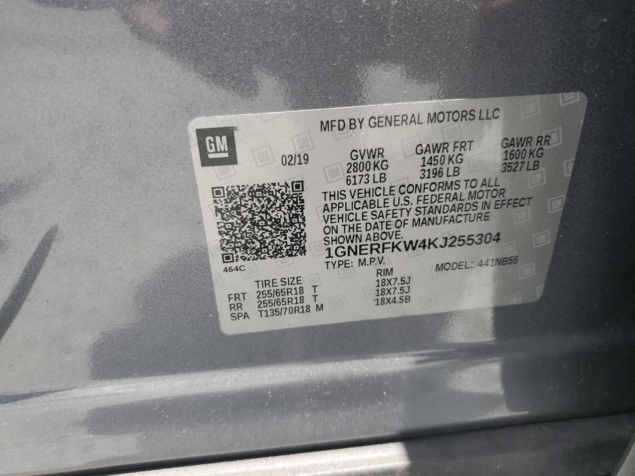 2019 Chevrolet Traverse Ls VIN: 1GNERFKW4KJ255304 Lot: 64433355