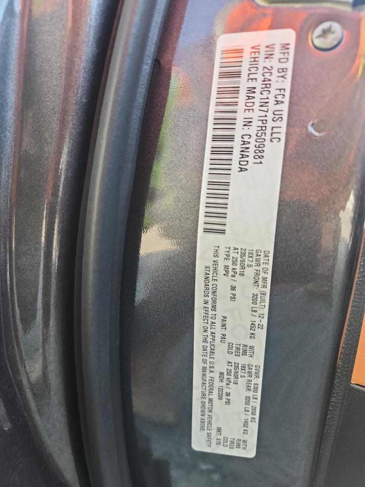 2023 Chrysler Pacifica Hybrid Pinnacle VIN: 2C4RC1N71PR509881 Lot: 64285705