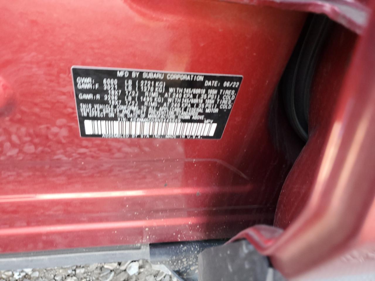2022 Subaru Ascent Premium VIN: 4S4WMACD8N3445669 Lot: 64824545