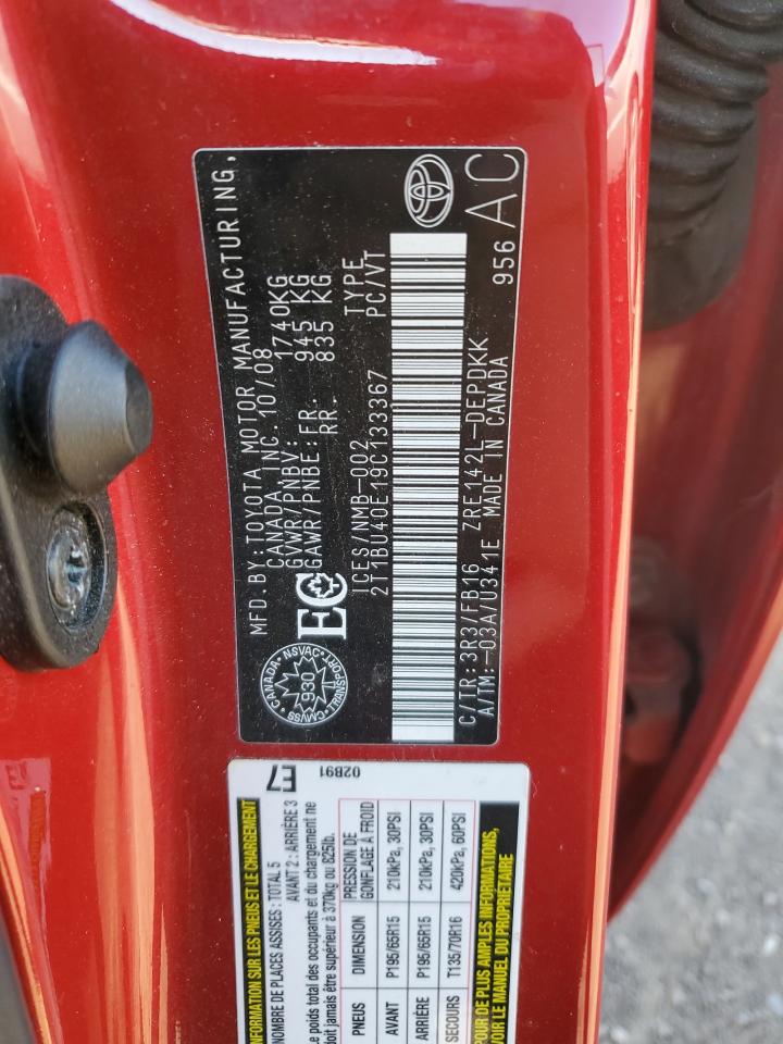 2009 Toyota Corolla Base VIN: 2T1BU40E19C133367 Lot: 64567045