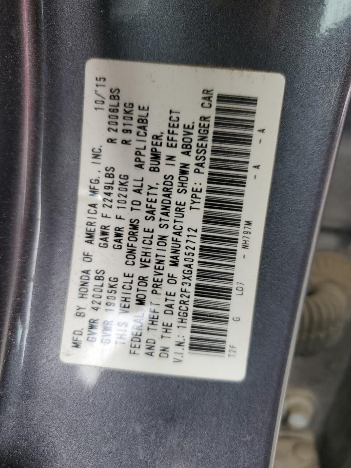 2016 Honda Accord Lx VIN: 1HGCR2F3XGA052712 Lot: 65782535