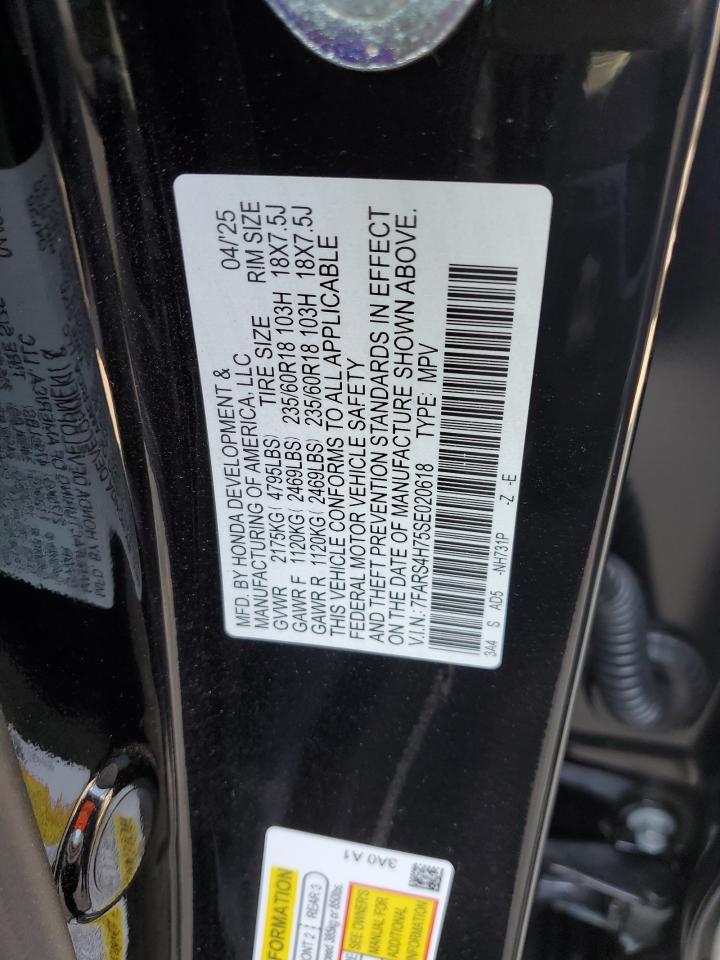 2025 Honda Cr-V Exl VIN: 7FARS4H75SE020618 Lot: 64219325
