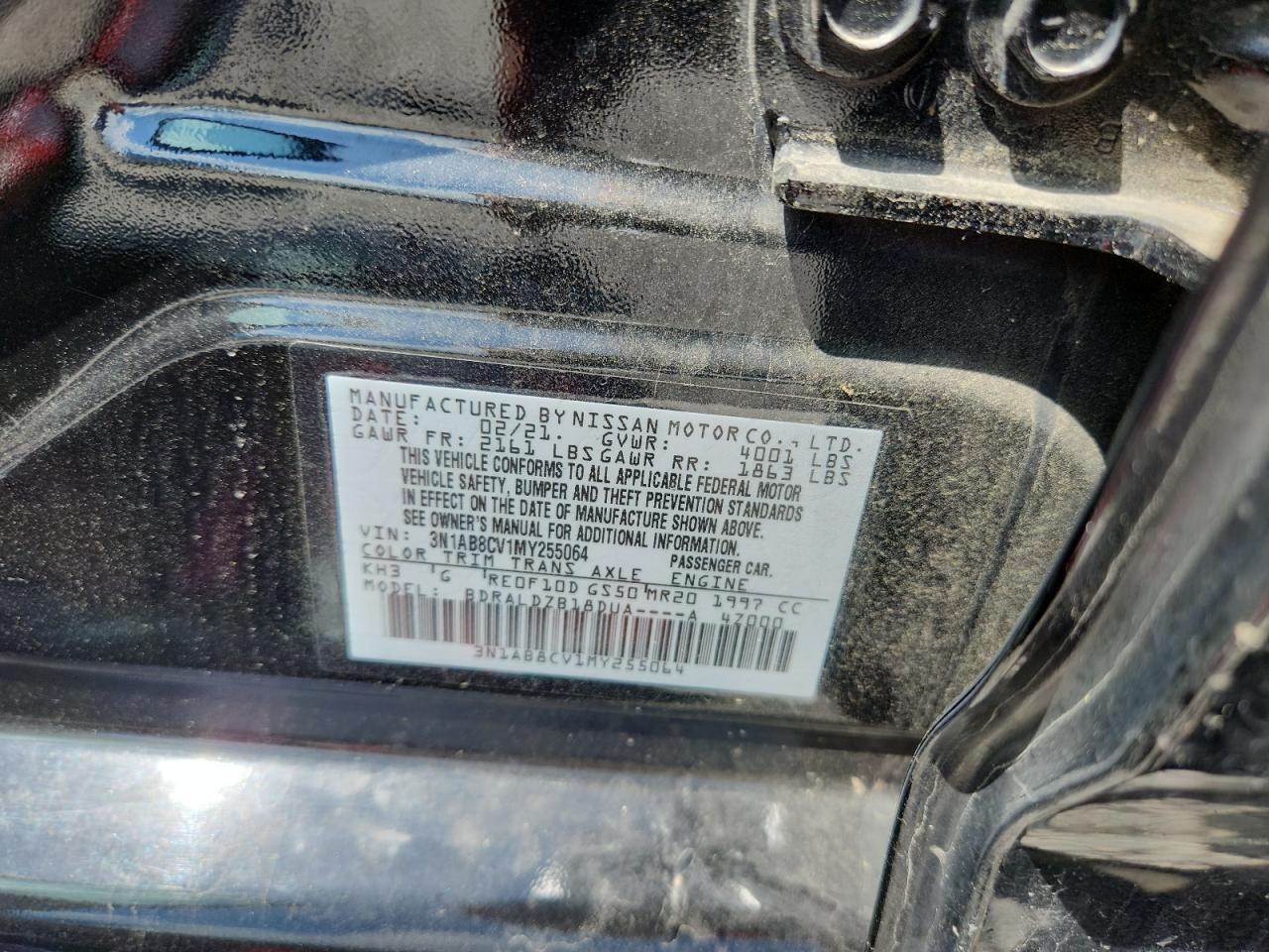2021 Nissan Sentra Sv VIN: 3N1AB8CV1MY255064 Lot: 64838395