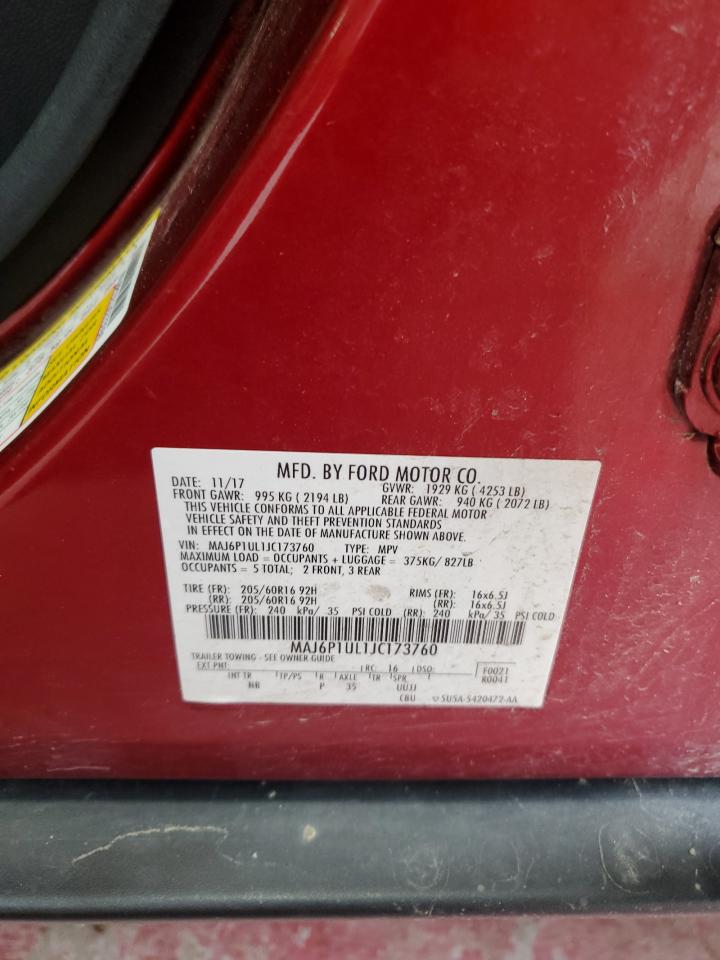 2018 Ford Ecosport Se VIN: MAJ6P1UL1JC173760 Lot: 62895885