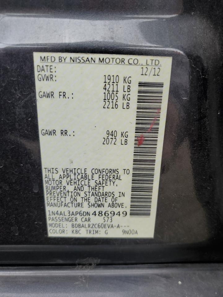 2013 Nissan Altima 2.5 VIN: 1N4AL3AP6DN486949 Lot: 62344145