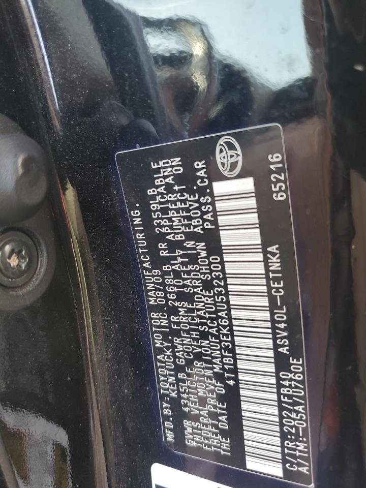 2010 Toyota Camry Base VIN: 4T1BF3EK6AU532300 Lot: 66283665