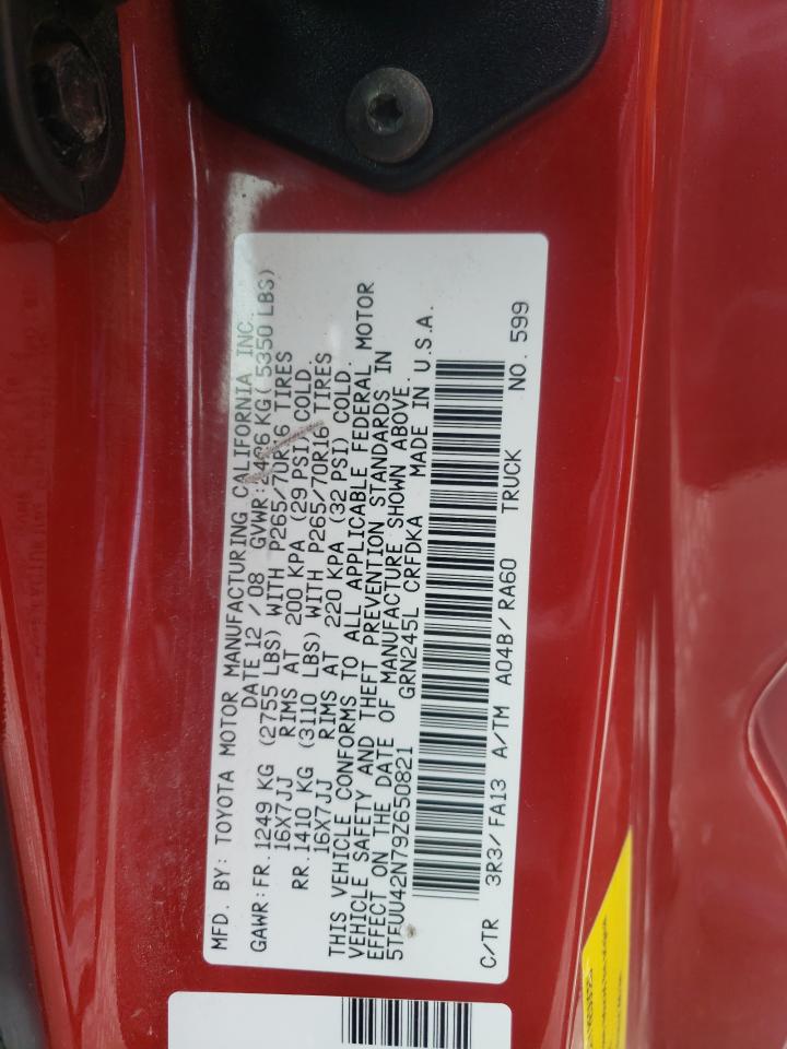 2009 Toyota Tacoma Access Cab VIN: 5TEUU42N79Z650821 Lot: 62543715