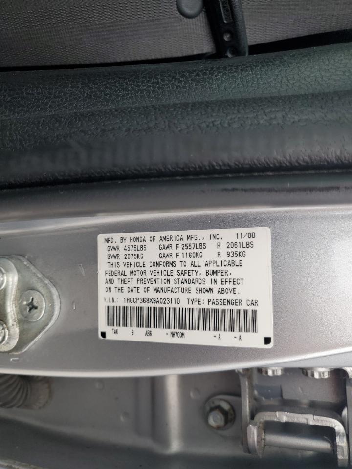 2009 Honda Accord Exl VIN: 1HGCP368X9A023110 Lot: 64466235