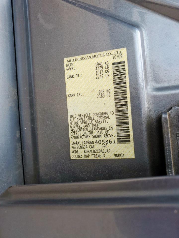 2010 Nissan Altima Base VIN: 1N4AL2AP8AN405861 Lot: 65024705