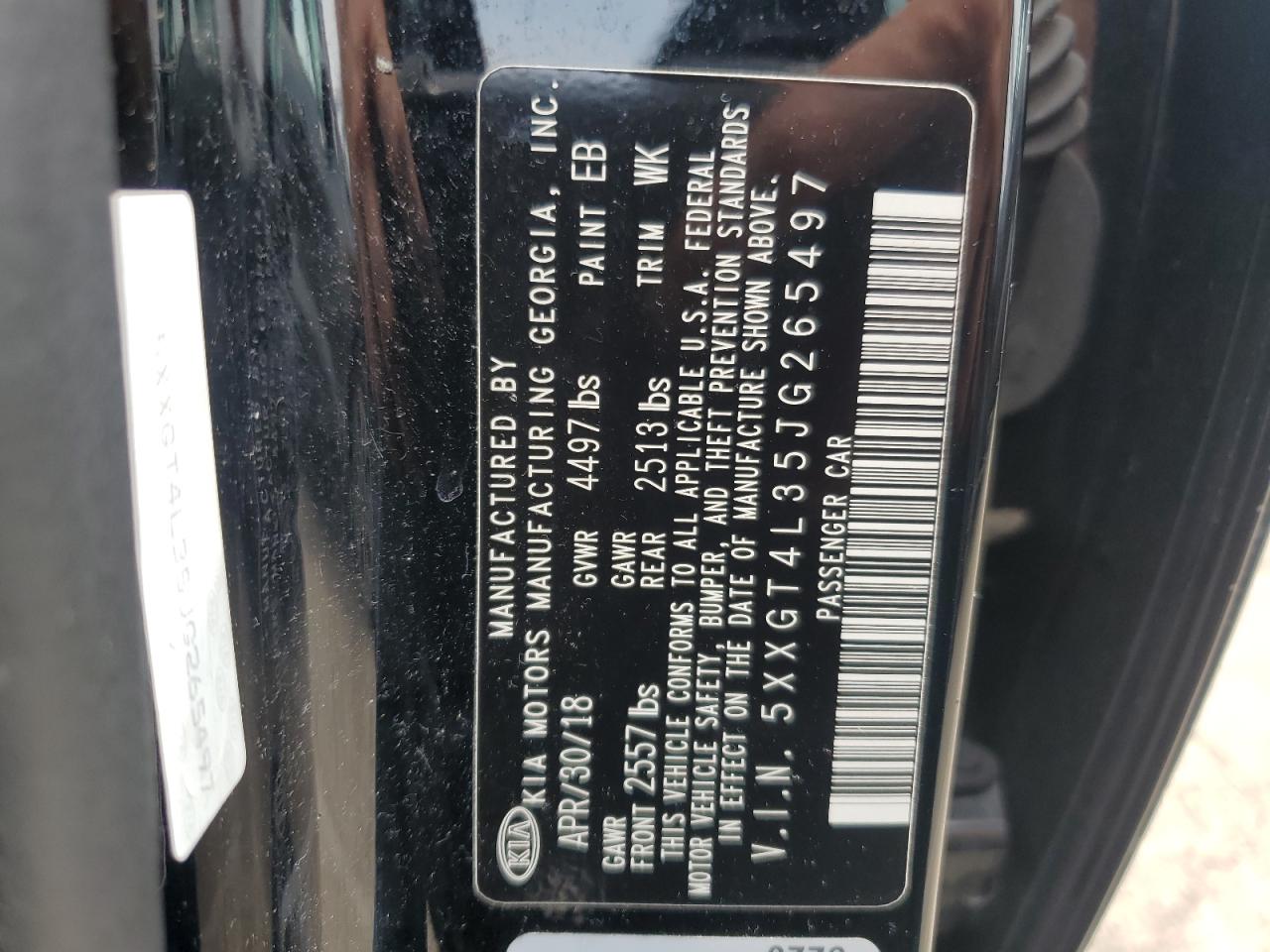 2018 Kia Optima Lx VIN: 5XXGT4L35JG265497 Lot: 64371405