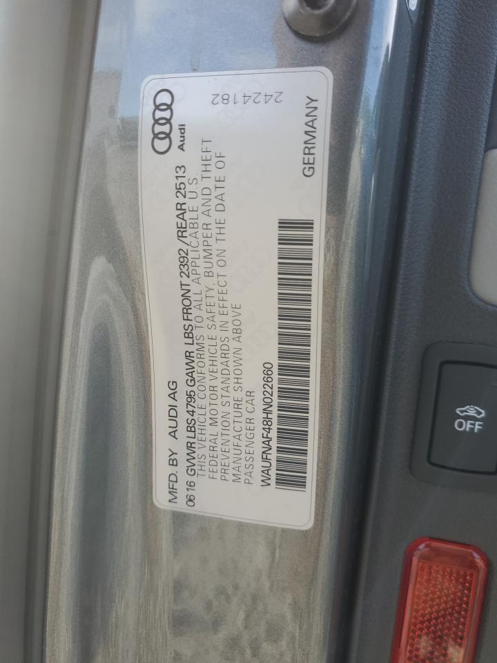 2017 Audi A4 Prestige VIN: WAUFNAF48HN022660 Lot: 64627995