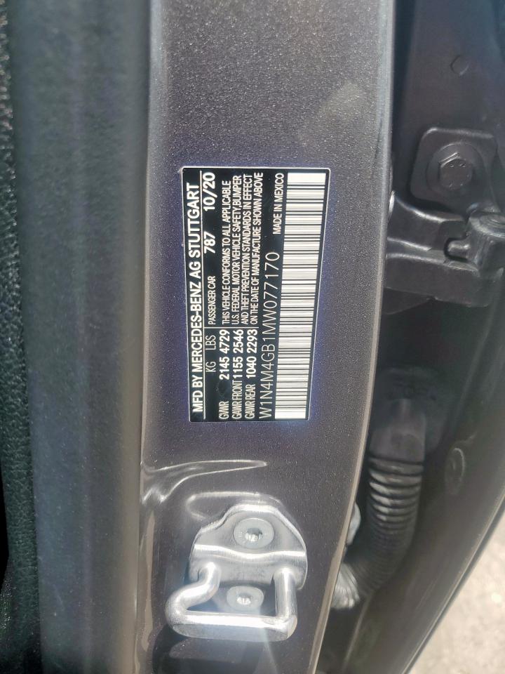 2021 Mercedes-Benz Glb 250 VIN: W1N4M4GB1MW077170 Lot: 65039075