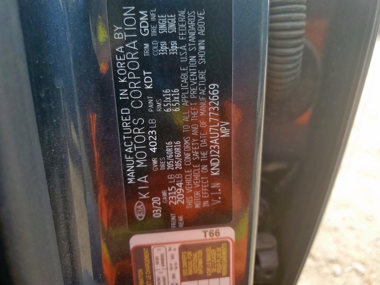 2020 Kia Soul Lx VIN: KNDJ23AU7L7732669 Lot: 63651515