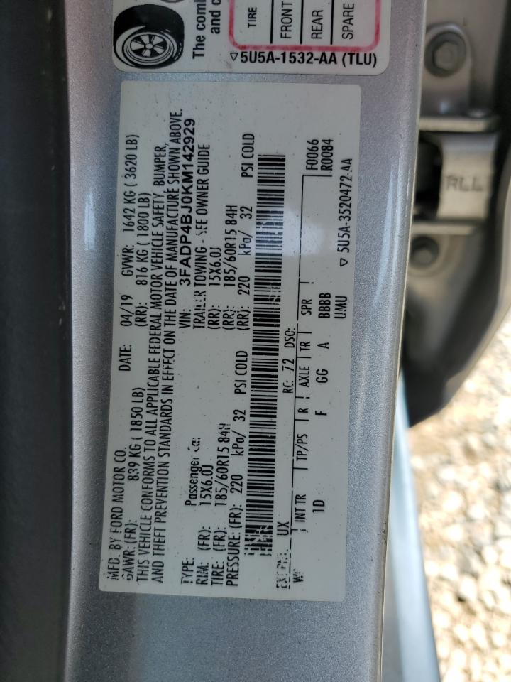 3FADP4BJ0KM142929 2019 Ford Fiesta Se