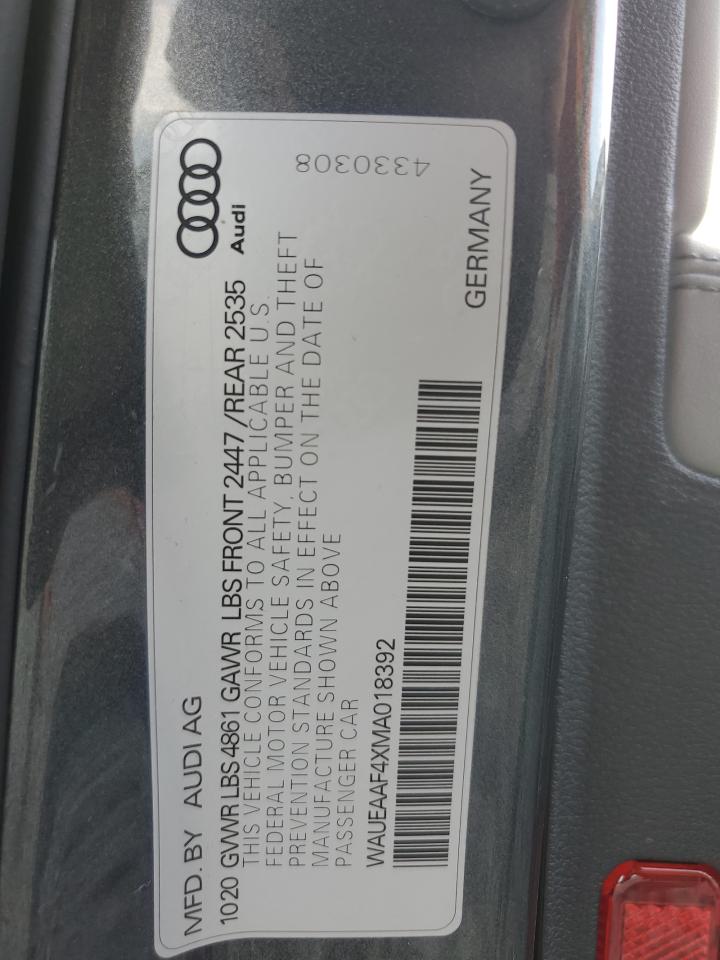 2021 Audi A4 Premium Plus 45 VIN: WAUEAAF4XMA018392 Lot: 65201705
