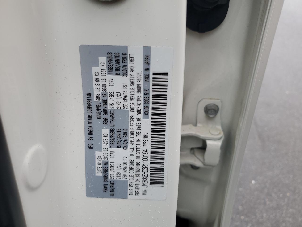 2024 Mazda Cx-90 Premium Plus VIN: JM3KKEHD3R1100194 Lot: 64063605