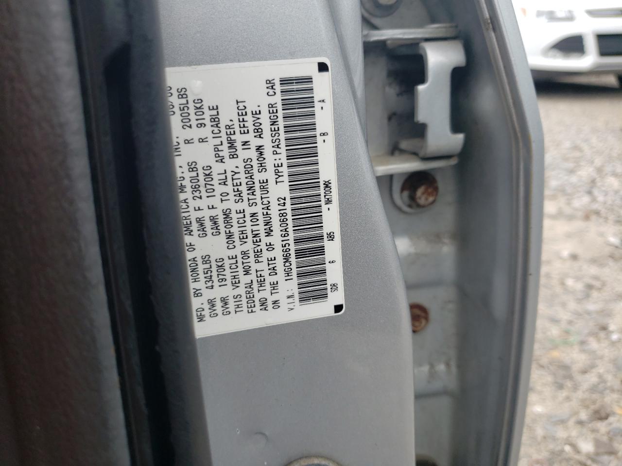 2006 Honda Accord Ex VIN: 1HGCM66516A068142 Lot: 62817855