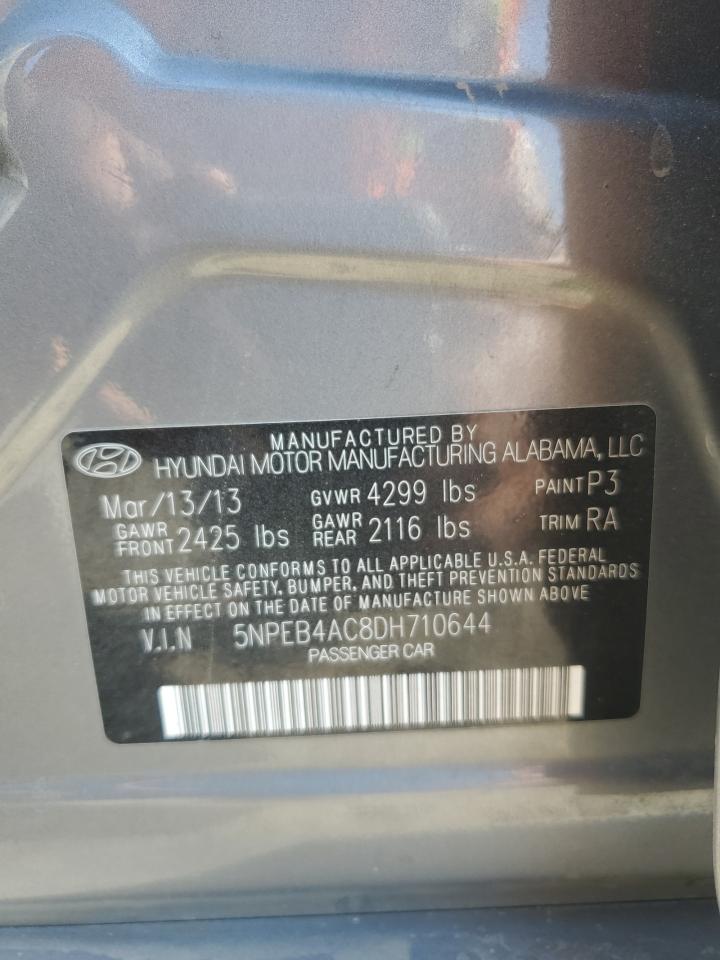 2013 Hyundai Sonata Gls VIN: 5NPEB4AC8DH710644 Lot: 66943775