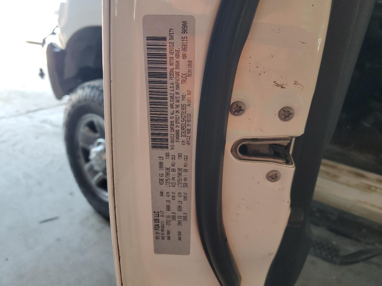 2017 Ram 2500 Slt VIN: 3C6UR5DL5HG731935 Lot: 63193865
