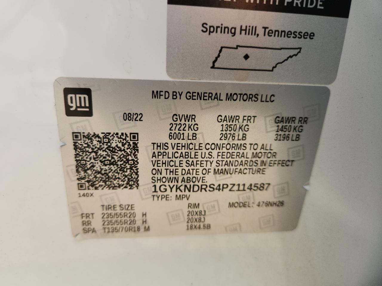 2023 Cadillac Xt5 Premium Luxury VIN: 1GYKNDRS4PZ114587 Lot: 67222345