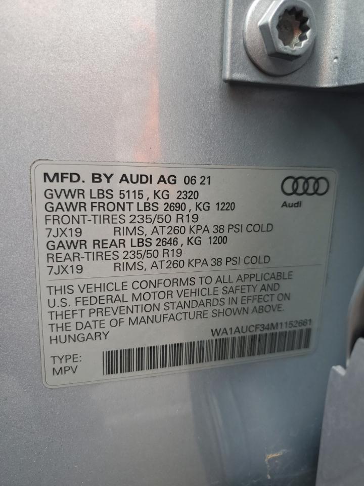 2021 Audi Q3 Premium 40 VIN: WA1AUCF34M1152661 Lot: 64798605