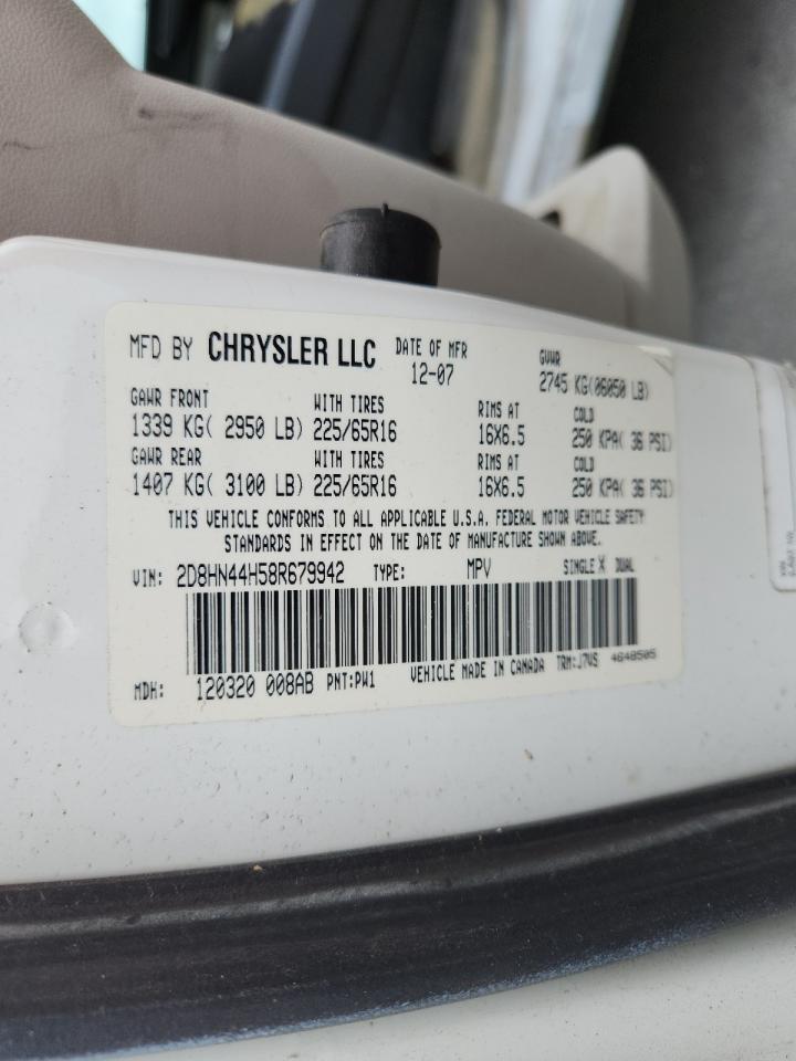2008 Dodge Grand Caravan Se VIN: 2D8HN44H58R679942 Lot: 64261965