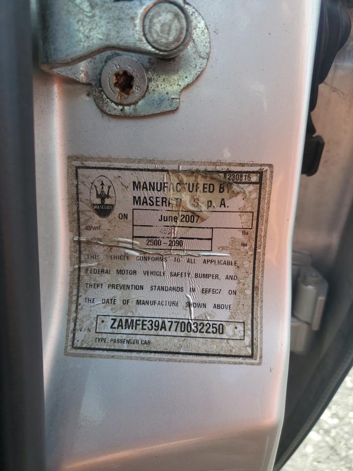 zamfe39a770032250 ZAMFE39A770032250 2007 Maserati Quattroporte M139