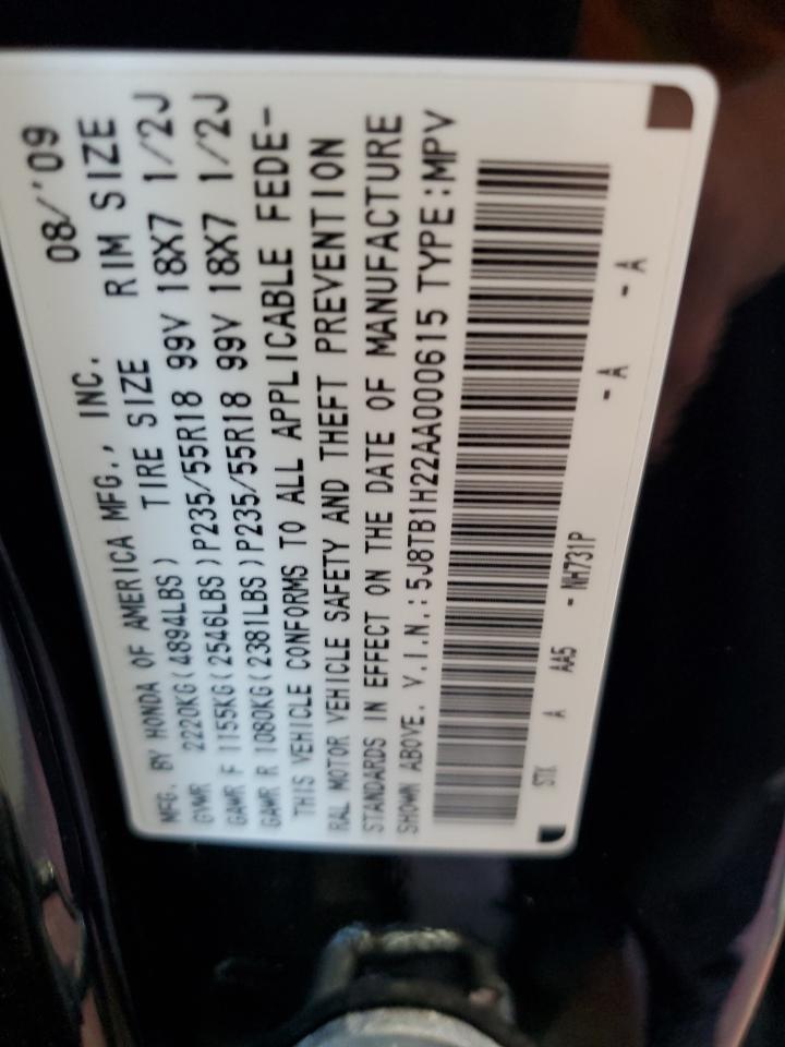5j8tb1h22aa000615 5J8TB1H22AA000615 2010 Acura Rdx