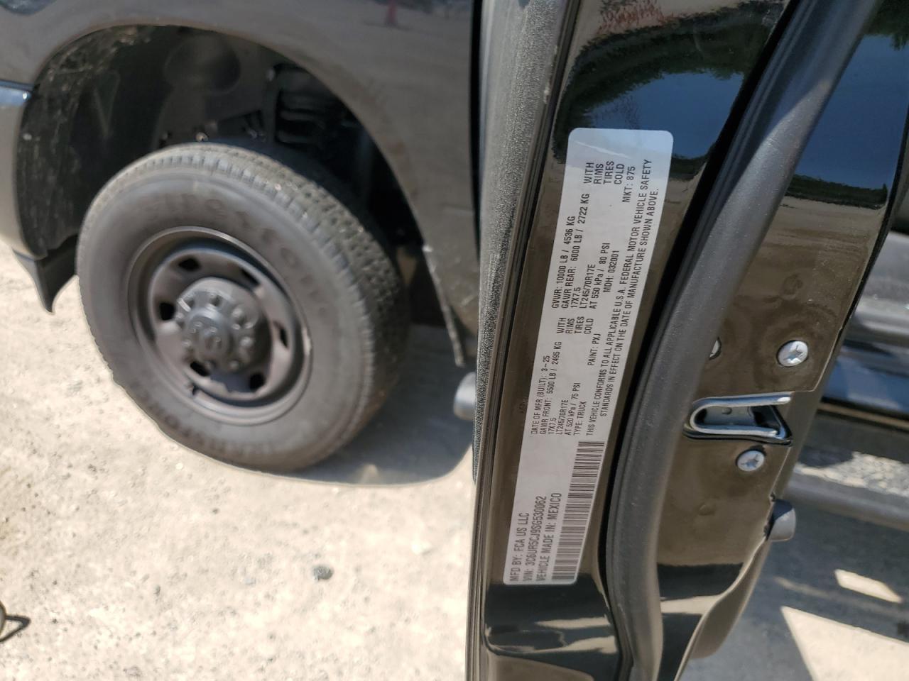 2025 Ram 2500 Tradesman VIN: 3C6UR5CJ9SG530062 Lot: 64495835