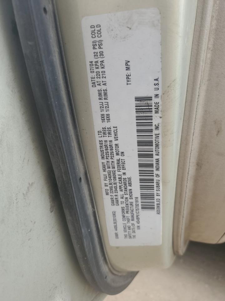 2005 Subaru Legacy Outback 2.5I VIN: 4S4BP61C757321916 Lot: 64829365