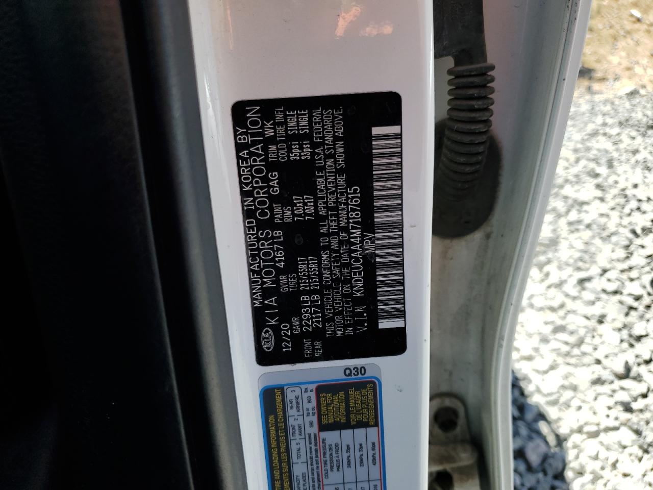 2021 Kia Seltos S VIN: KNDEUCAA4M7187615 Lot: 64088345