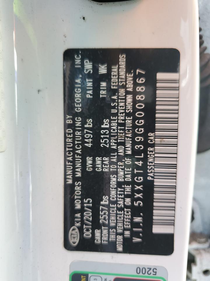 5xxgt4l39gg008867 5XXGT4L39GG008867 2016 Kia Optima Lx