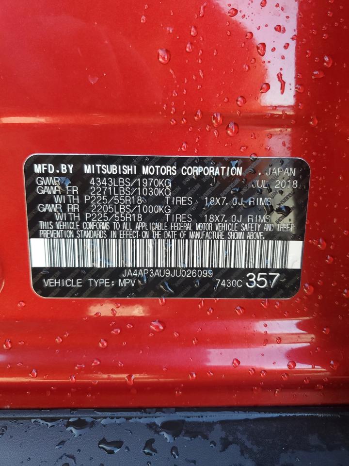 2018 Mitsubishi Outlander Sport Es VIN: JA4AP3AU9JU026099 Lot: 65132495