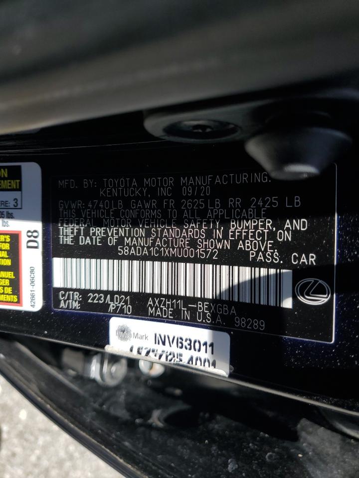 2021 Lexus Es 300H VIN: 58ADA1C1XMU001572 Lot: 63911125