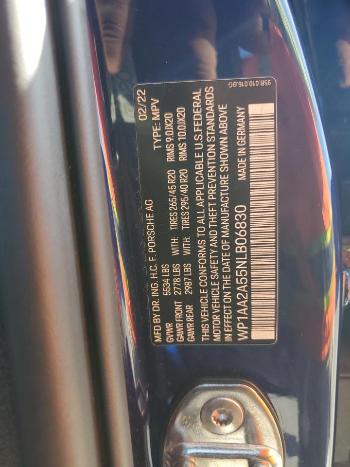 2022 Porsche Macan VIN: WP1AA2A55NLB06830 Lot: 64012085