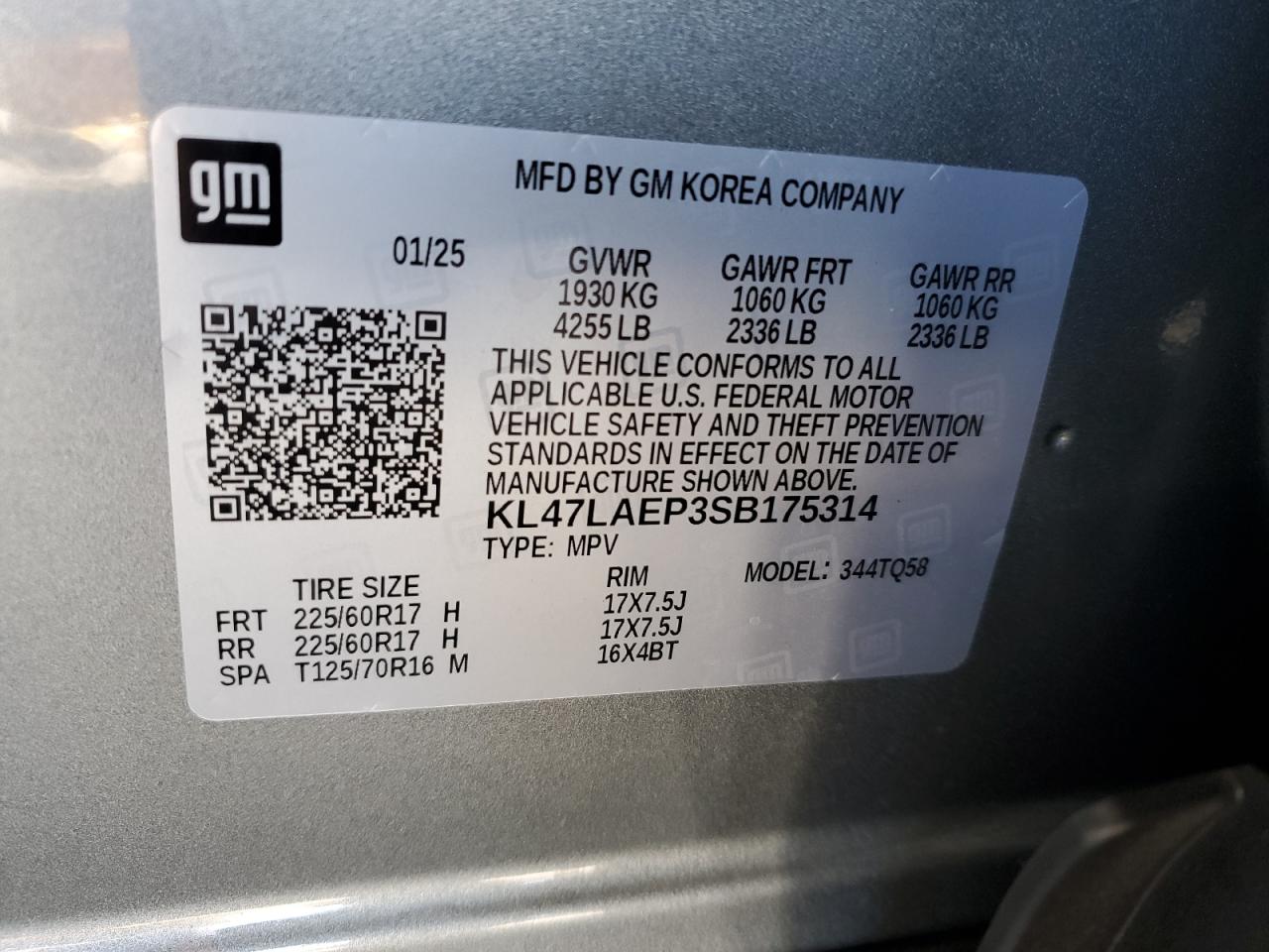 2025 Buick Envista Preferred VIN: KL47LAEP3SB175314 Lot: 64898955