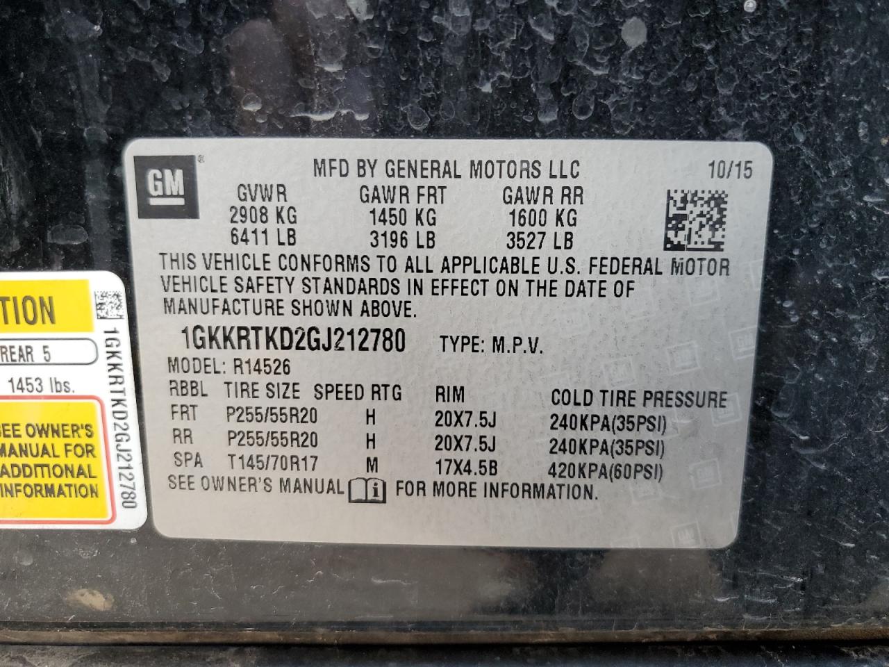 1gkkrtkd2gj212780 1GKKRTKD2GJ212780 2016 GMC Acadia Denali