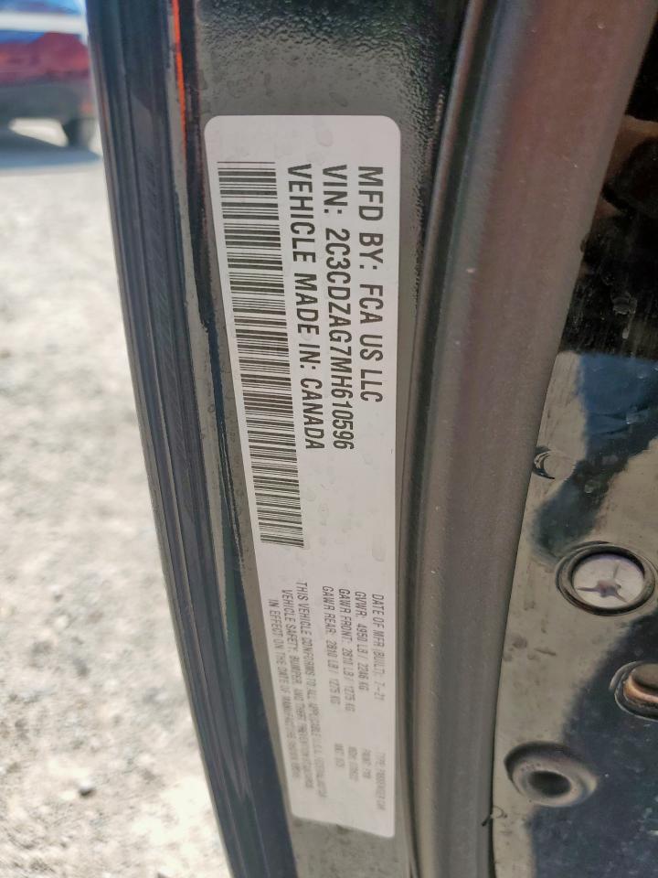 2021 Dodge Challenger Sxt VIN: 2C3CDZAG7MH610596 Lot: 66000985