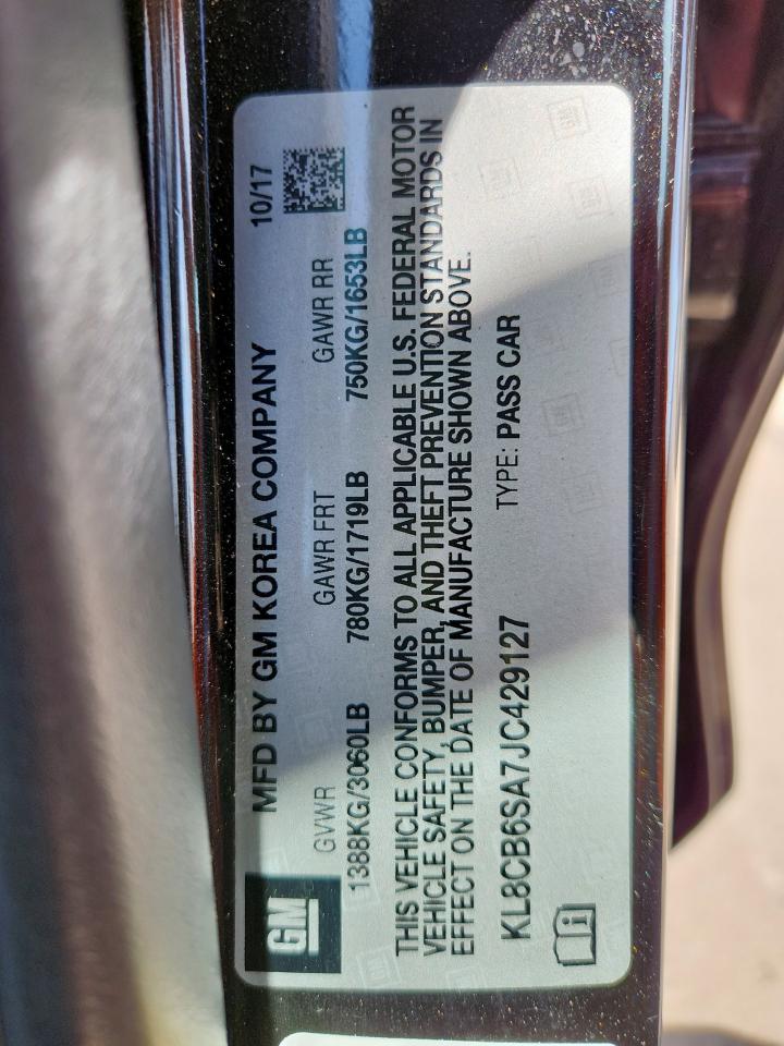 2018 Chevrolet Spark Ls VIN: KL8CB6SA7JC429127 Lot: 64412705