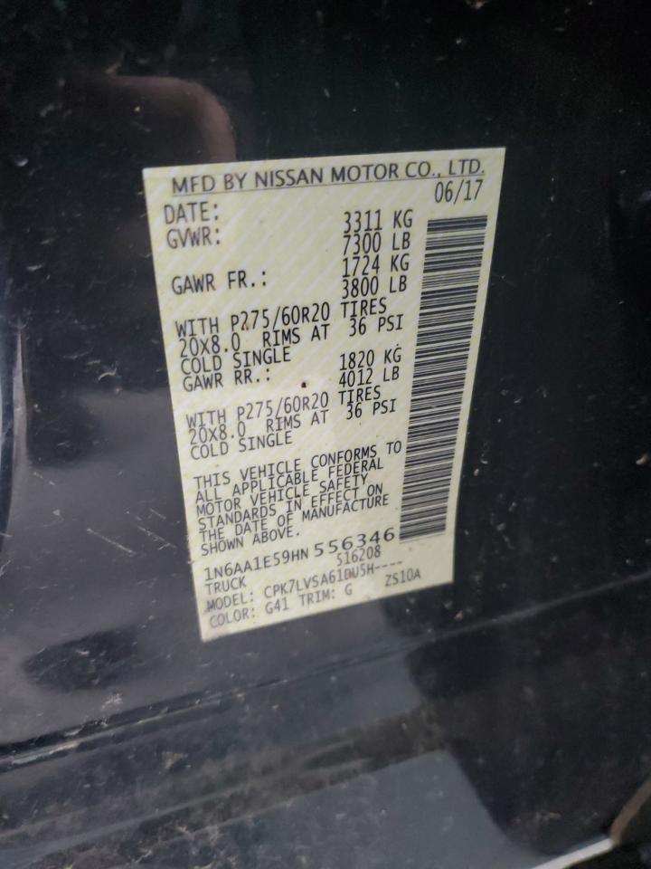1N6AA1E59HN556346 NISSAN TITAN 2017