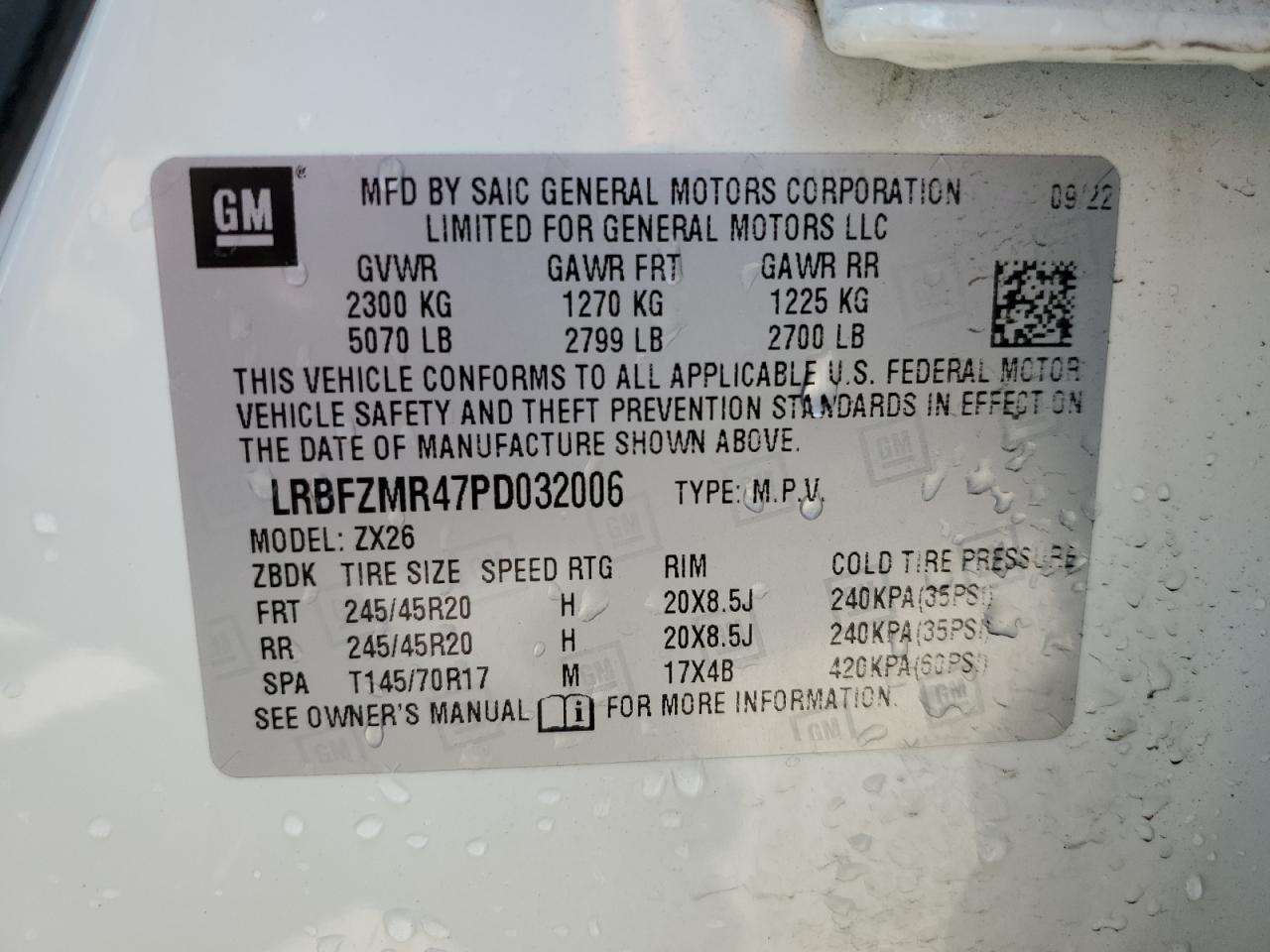 2023 Buick Envision Preferred VIN: LRBFZMR47PD032006 Lot: 64175865