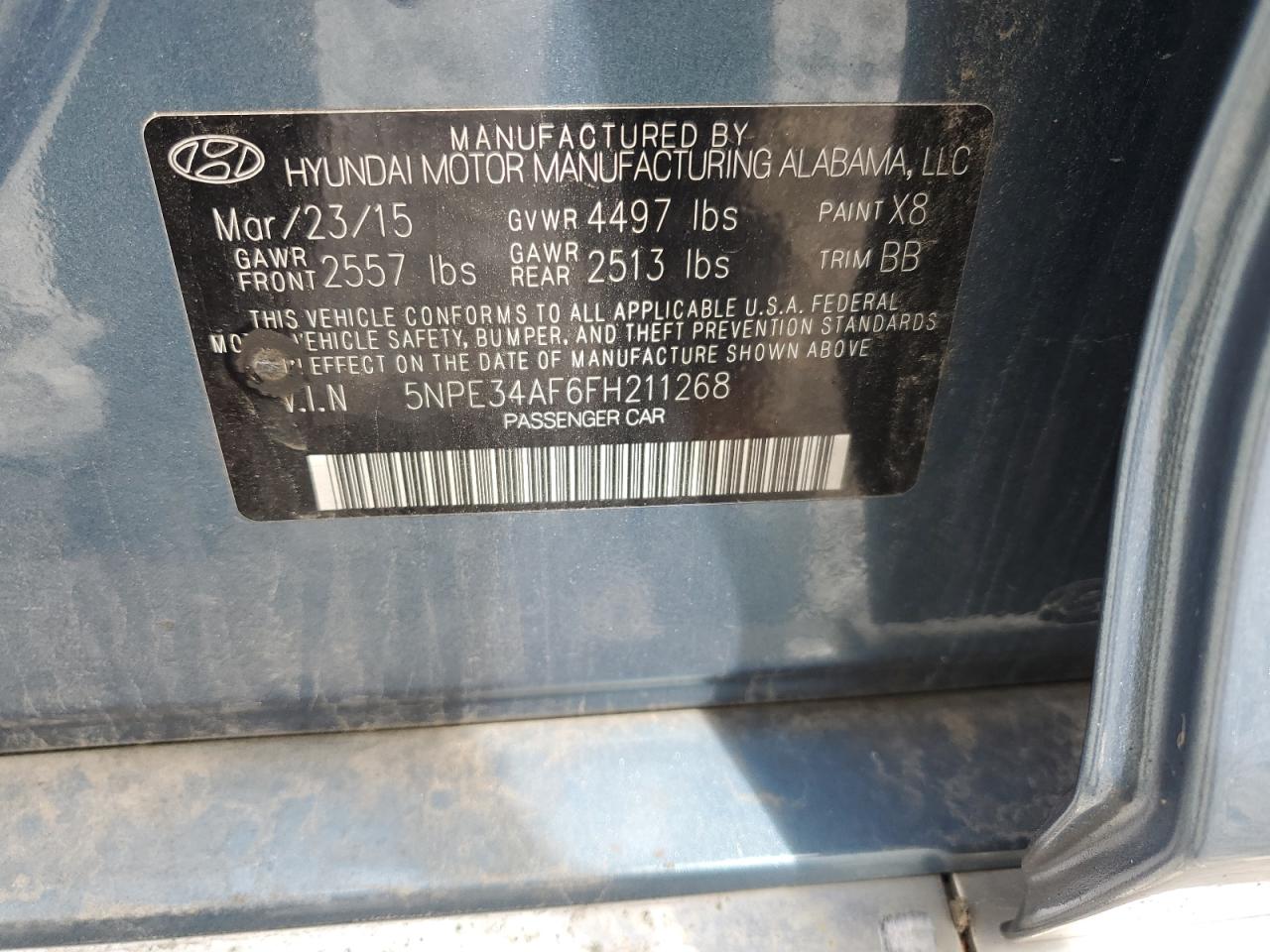 2015 Hyundai Sonata Sport VIN: 5NPE34AF6FH211268 Lot: 65642685